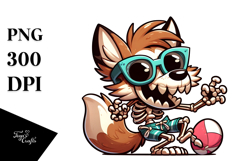Ridiculously Cute Skeleton on Beach Wear PNG Product Image 1