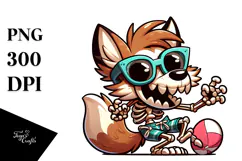 Ridiculously Cute Skeleton on Beach Wear PNG Product Image 1