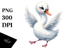 Funny Wimsical Swan Dancing | Clipart Product Image 1