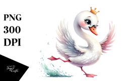 Funny Wimsical Swan Dancing | Clipart Product Image 1