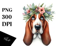 Watercolor Basset Hound Clipart Product Image 1