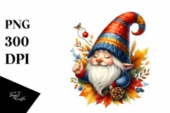 Detailed Vibrant Autumn Gnome PNG Product Image 3