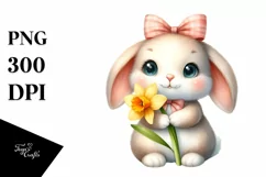 Bunny Flower, Clipart |T-shirt, Mug PNG Product Image 8