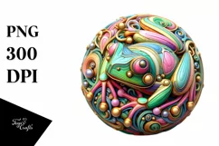Colorful Pastel 3D Round Ornament PNG Product Image 1