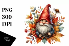 Detailed Vibrant Autumn Gnome PNG Product Image 1