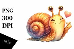 Whimsical Snail Love Sign | Sublimation Clipart Product Image 3