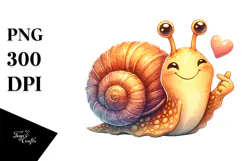 Whimsical Snail Love Sign | Sublimation Clipart Product Image 1