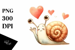 Whimsical Snail Love Sign | Sublimation Clipart Product Image 1