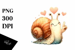 Whimsical Snail Love Sign | Sublimation Clipart Product Image 1