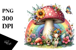 Colorful Fairy House Rainbow Butterfly Bird | Sublimation Product Image 1