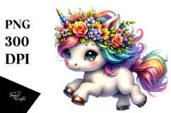 Cute Baby Unicorn, PNG Product Image 1