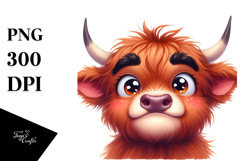 Ridiculously Cute Highland Cow, Transparent PNG Product Image 1