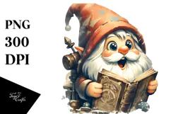 Washed Watercolor Retro Gnome PNG Product Image 1