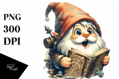 Washed Watercolor Retro Gnome PNG Product Image 3