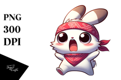 Cute Rabbit with Bandana PNG Product Image 1