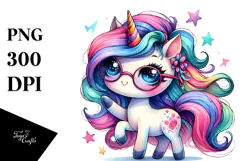 Vibrant Cute Unicorn Dancing, PNG Product Image 1