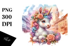 Colorful Baby Unicorn Italian Street PNG Product Image 3