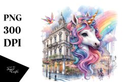 Colorful Baby Unicorn Italian Street PNG Product Image 1