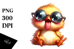 Whimsical Bird with Sunglasses PNG Product Image 1