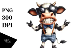 Cow Sunglasses Big Eyes Confused Goofy Smile Product Image 1