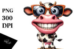 Cow Sunglasses Big Eyes Confused Goofy Smile Product Image 1