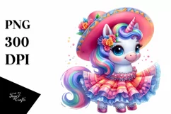 Colorful Baby Unicorn Salsa Dancer PNG Product Image 1
