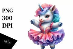 Colorful Baby Unicorn Salsa Dancer PNG Product Image 1