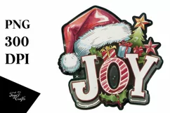 Joy Watercolor Santa Hat Png Product Image 5