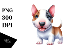 Baby Bull Terrier with Big Eyes PNG Product Image 1