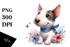 Cute Baby Bull Terrier with Big Eyes PNG Product Image 1
