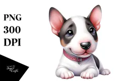 Baby Bull Terrier with Big Eyes PNG Product Image 1