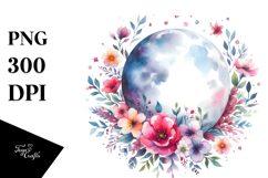 Background Centered Flowers Moon Vibrant Product Image 1