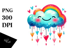 Brush Style Heart with Hearts and Star PNG Product Image 1