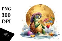 Turtle in Beachwear, High-Quality PNG Product Image 1