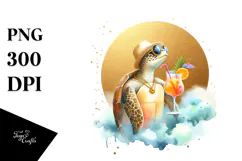 Turtle in Beachwear, High-Quality PNG Product Image 1