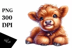 Cute Baby Highland Cow Watercolor Product Image 3