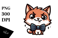 Cartoony Cat with Bow Tie PNG Product Image 1