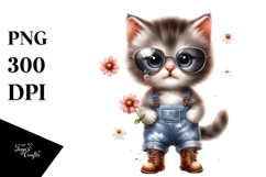 Colorful Baby Cat Funny Clipart Product Image 1
