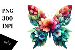 Abstract Frame Vibrant Butterfly PNG Product Image 1