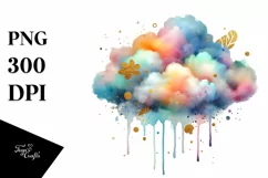 Colorful Watercolor Cloud Foil Drips Product Image 1