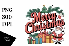 Merry Christmas Retro Illustration PNG Sublimation Product Image 5