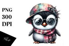 Baby Penguin with Punk Look PNG Product Image 1