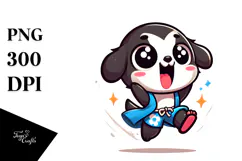 Cute Cartoon Reaper Jumping, PNG Product Image 1