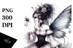 Washed Gothic Fairy | Watercolor Clipart Product Image 1