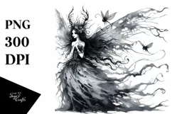 Washed Gothic Fairy | Watercolor Clipart Product Image 1