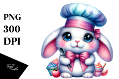Colorful Vibrant Bunny with Big Eyes, PNG Product Image 1