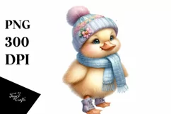 Funny Baby Duck with Huge Eyes PNG Product Image 1