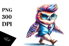 Cute Baby Owl Running PNG Product Image 1