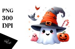 Funny Watercolor Halloween Hat Clipart Product Image 3