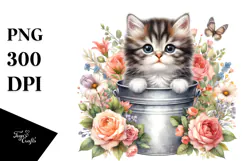 Cute Baby Cat with Big Eyes PNG Product Image 1